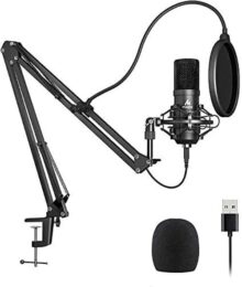 Kit de micrófono USB 192KHZ / 24BIT Plug & Play MAONO AU-A04 Computadora USB Cardioide Mic Podcast Micrófono de condensador con chipset de sonido profesional para PC Karaoke, YouTube, grabación de juegos