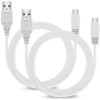 AFUNTA Cable USB para Nintendo Wii U Gamepad, 2 Pack Cables de Carga USB Cargador para Wii U, 10 pies / 3m - Blanco