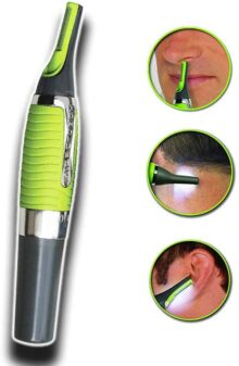 Removedor Vello Nariz Oídos Ceja Facial Depilador Rasuradora Facial para Hombres 3 en 1 - Depilación Cara Oído Nariz Ceja Masculino - (Verde)