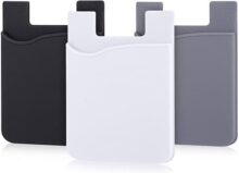 Porta Tarjetas para Celular, Portatarjetas para iPhone, Bolsa portatarjetas para [Incluye 3 Piezas] Tarjetero Adhesivo para Celular Safe Slot Tech Pocket (Mixto)