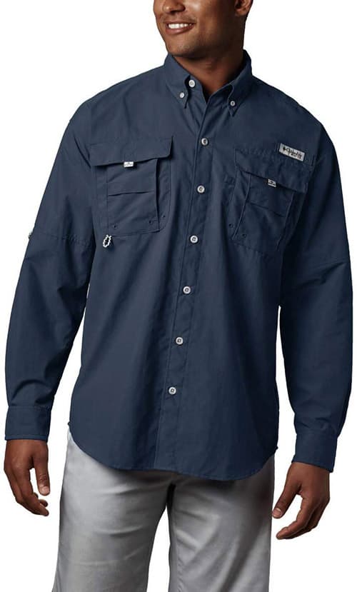 Columbia Camisa de Manga Larga PFG Bahama II para Hombre, Transpirable con protección UV