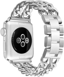 Secbolt Correa de Repuesto de Acero Inoxidable Compatible con Apple Watch de 38 mm y 40 mm iWatch Series 5, Series 4, Series 3, Series 2, Series 1, Sport, Edition,