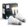 Philips Hue A19 Lámpara inteligente LED, Bluetooth, Control con la aplication, 800 lumenes, Luz suave (Soft White), Paquete de 2