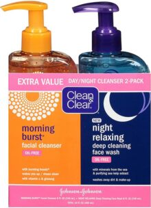 Clean & Clear Morning Burst, Paquete de limpiador diurno y nocturno, Paquete con 2