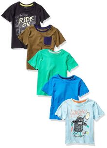 Spotted Zebra Paquete de 5 Camisetas de Manga Corta. Camiseta para Niños