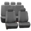 FH GROUP Universal Fit Full Set Deluxe Seat Cover - Leatherette (Gray) (Airbag Compatible and Rear Split, Fit Most Car, Truck, SUV, or Van, FH-PU007115)