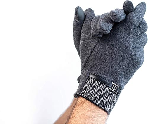 CLEPSIDRA. Guante hombre de tela para el frio, para pantallas táctiles, elegantes, lujosos, para conducir, para exteriores, juveniles, modernos, térmicos, calidos, para invierno. Touchscreen men´s gloves for winter.