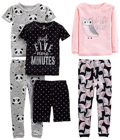 Simple Joys by Carter's Conjunto de Pijama de Algodón de 3 Piezas Conjunto de Pijama Niñas 