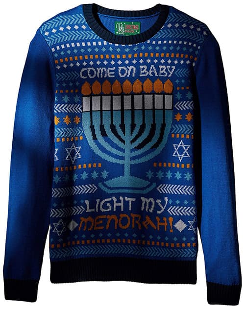 Ugly Christmas Sweater Company My Menorah suéter Ligero para Hombre